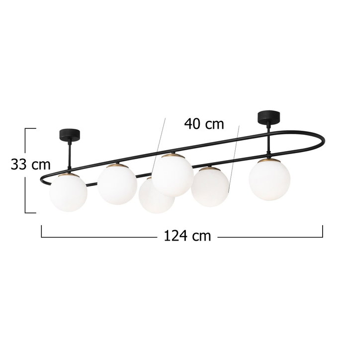 Opviq Lámpara de araña Abaküs - 4911 en blanco y negro
